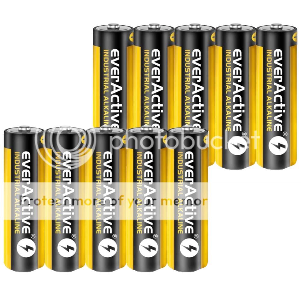 10 EVERACTIVE ALKALINE INDUSTRIAL AA LR06 BATTERIES 1.5V MIGNOM 2700